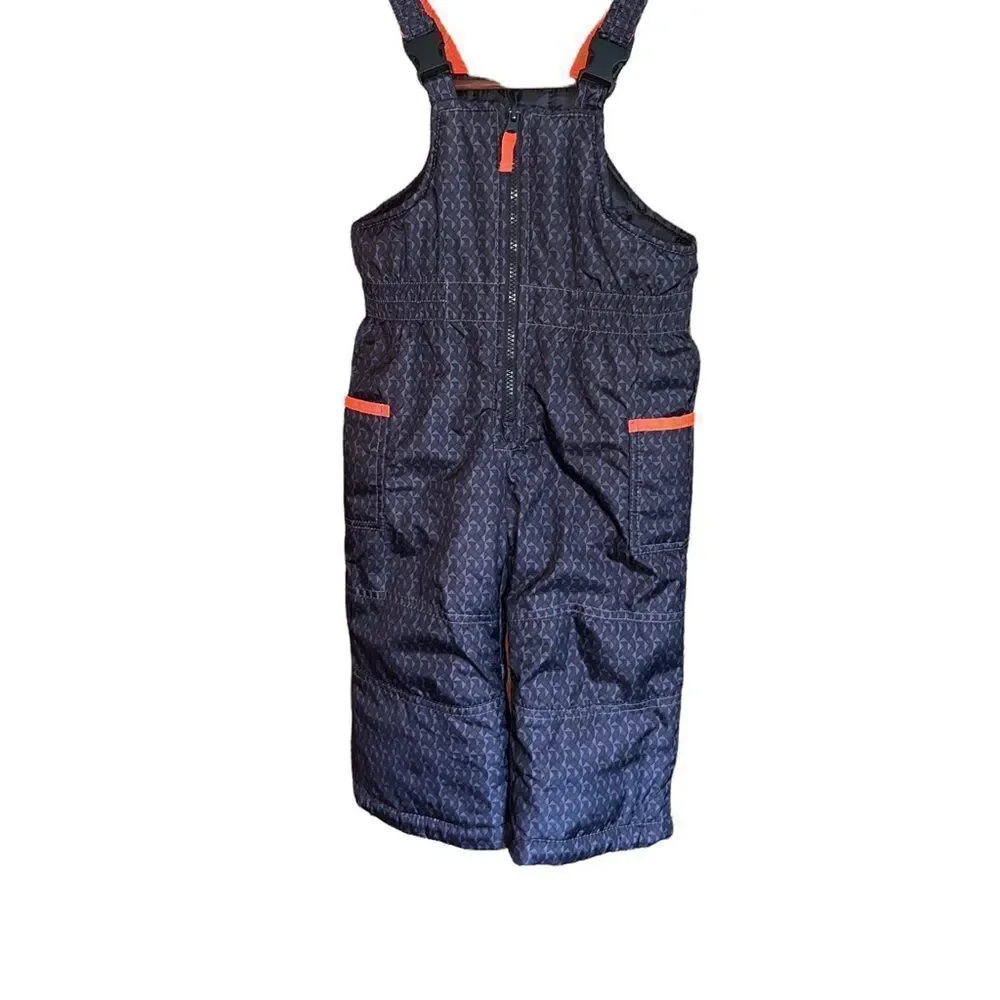 Carter's grey and orange snow‎ overalls size 24 months